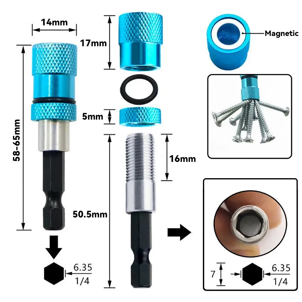 1/4 Zoll Sechskantschaft Magnetischer Bithalter Schraubendreher-Sets Sechskantschrauber mit Bohrern Barverlängerung Elektrische Bits für Schraubendreher