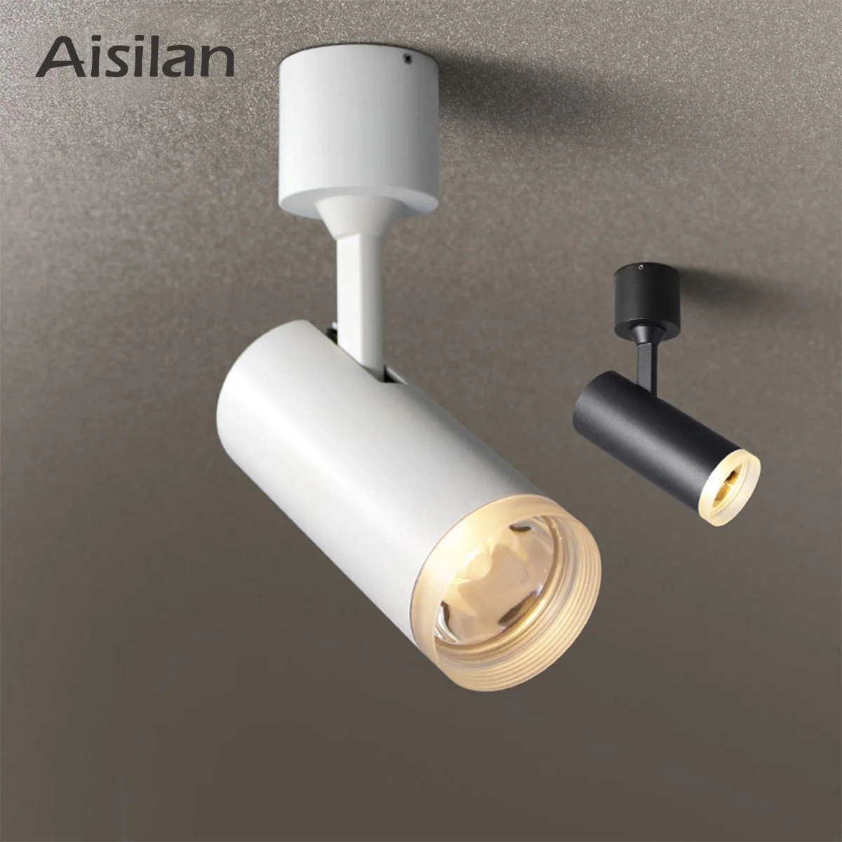 

Aisilan Nordic LED Ceiling Spotlights Surface Mounted AC85V-240V White/Black 7W/9W for Living Home Office Commercial Lighting