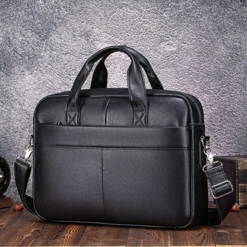 Retro Amazon sourced leather men's business briefcase for office use, large capacity handbag for business, casual computer bag