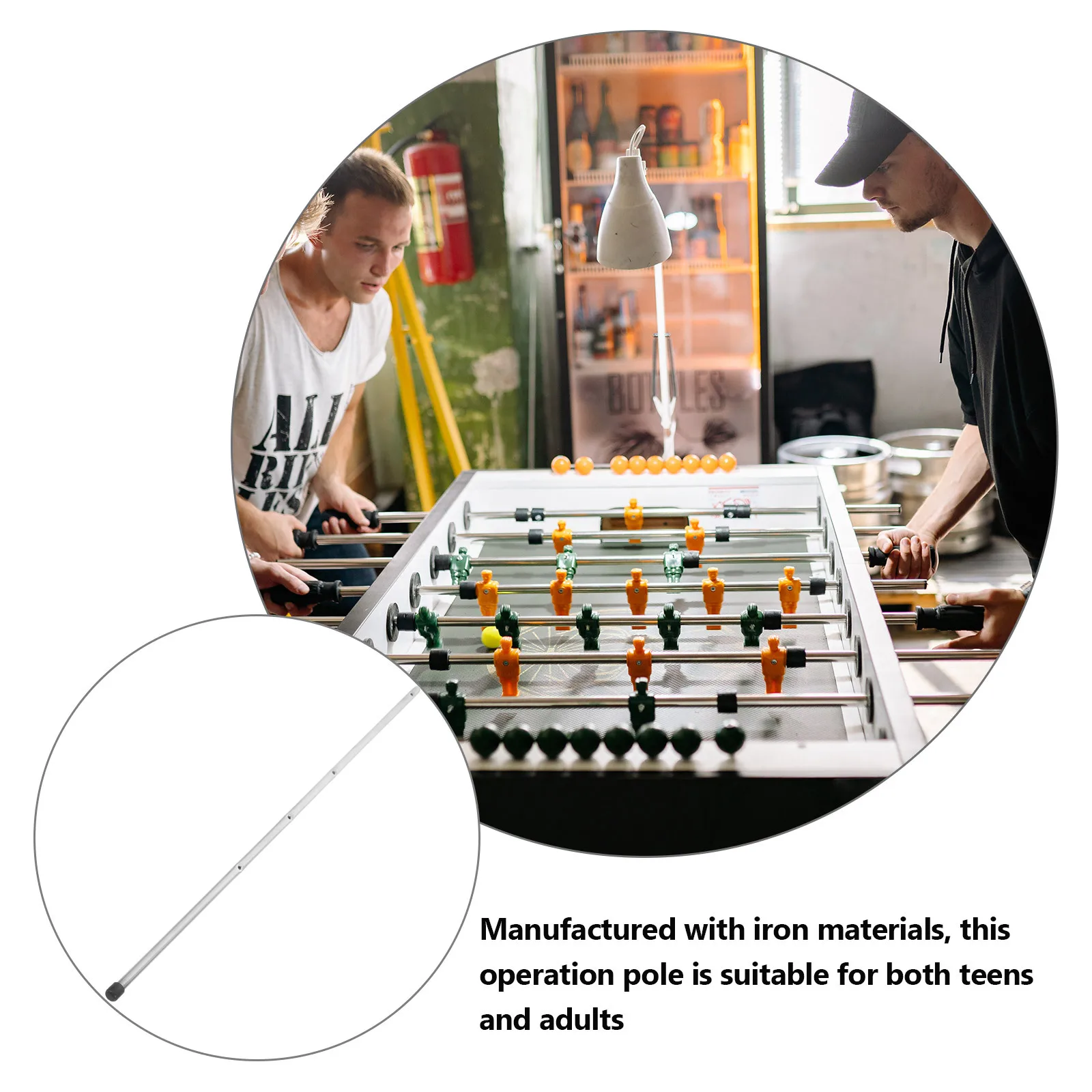 Football Machine Pole Iron Table Soccer Operation Rod For Foosball Table Replacement Metal Handle Desk Soccer Accessory