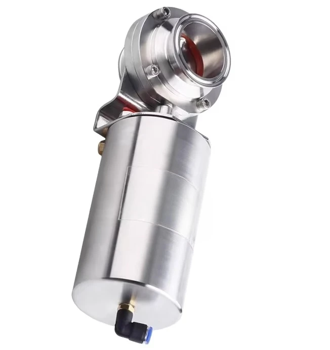 SS304 316L الغذاء الصف الصحية العمودي ثلاثي المشبك مسحوق هوائي المحرك فراشة صمام مع واحد التمثيل