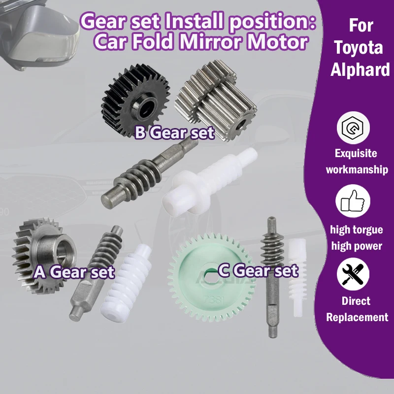 

AZGIANT For Toyota Alphard 2002-2023 Car metal/plastic Gear sets of rear view mirror Engine motor parts direct replacement new