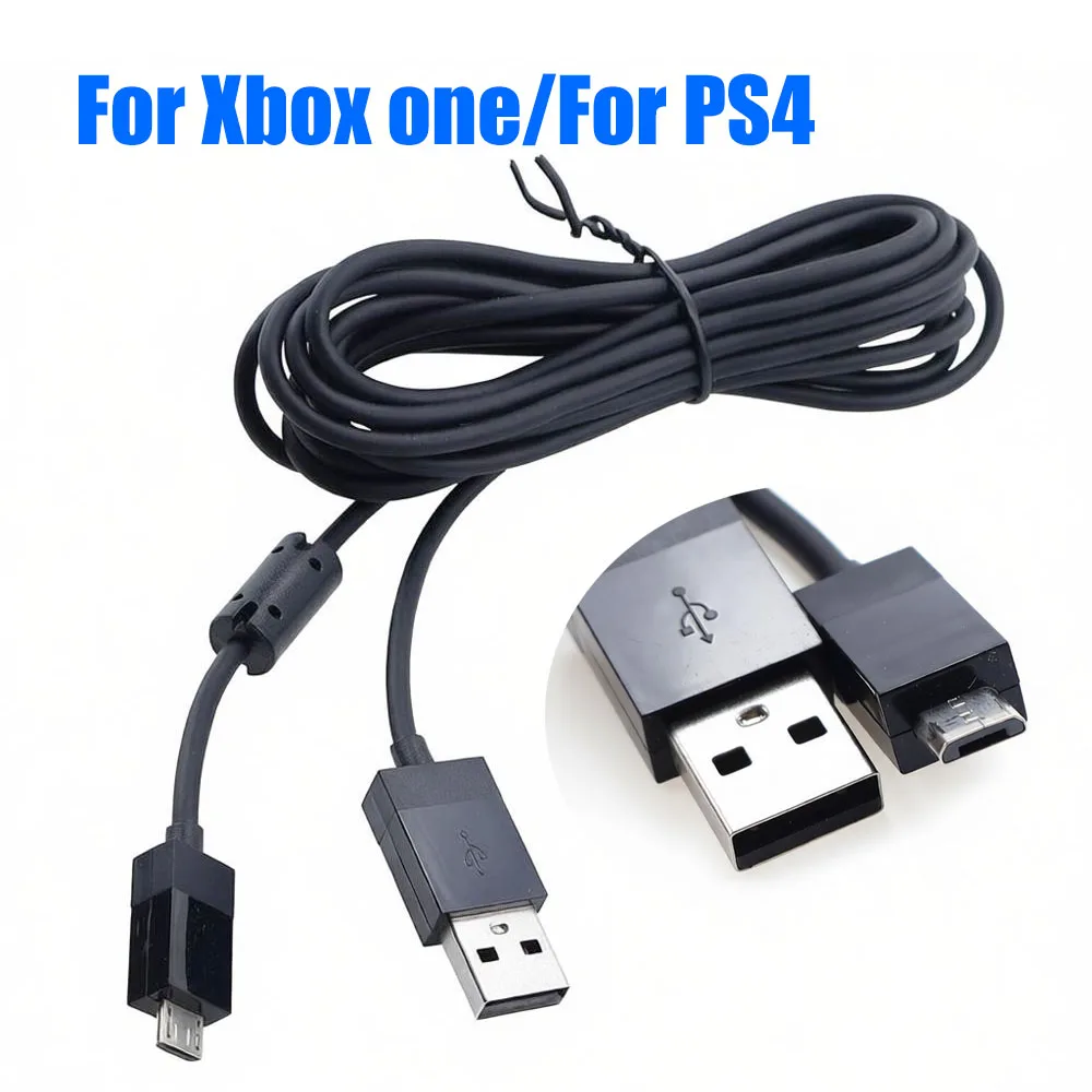Cable de datos de carga de 2,75 m para controlador de PS4/XBOX ONE, Cable cargador USB, línea de alimentación, accesorios para juegos, 1 ud.