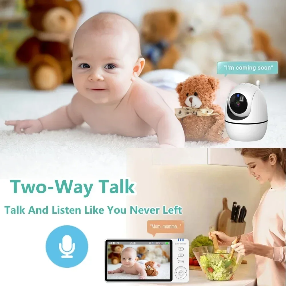 Cdycam ABM501 5.0 Inch Baby Monitor 3500mAh Battery With Nanny PTZ Camera 2-way Audio VOX Lullaby Up Crying Detection USB Charge