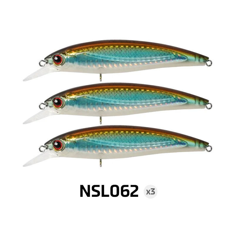 Noeby 3 Stück Jerkbait Floating Minnow Angelköder 100 mm 13,6 g 120 mm 22 g Long Cast Wobbler Kunstköder Meeresangelköder 6