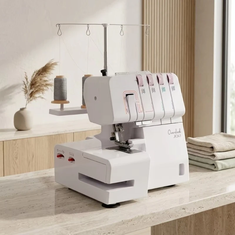 JK843 Premium High Speed Overlock Sewing Machine Stable Industrial Serger for Daily Home Clothing Making