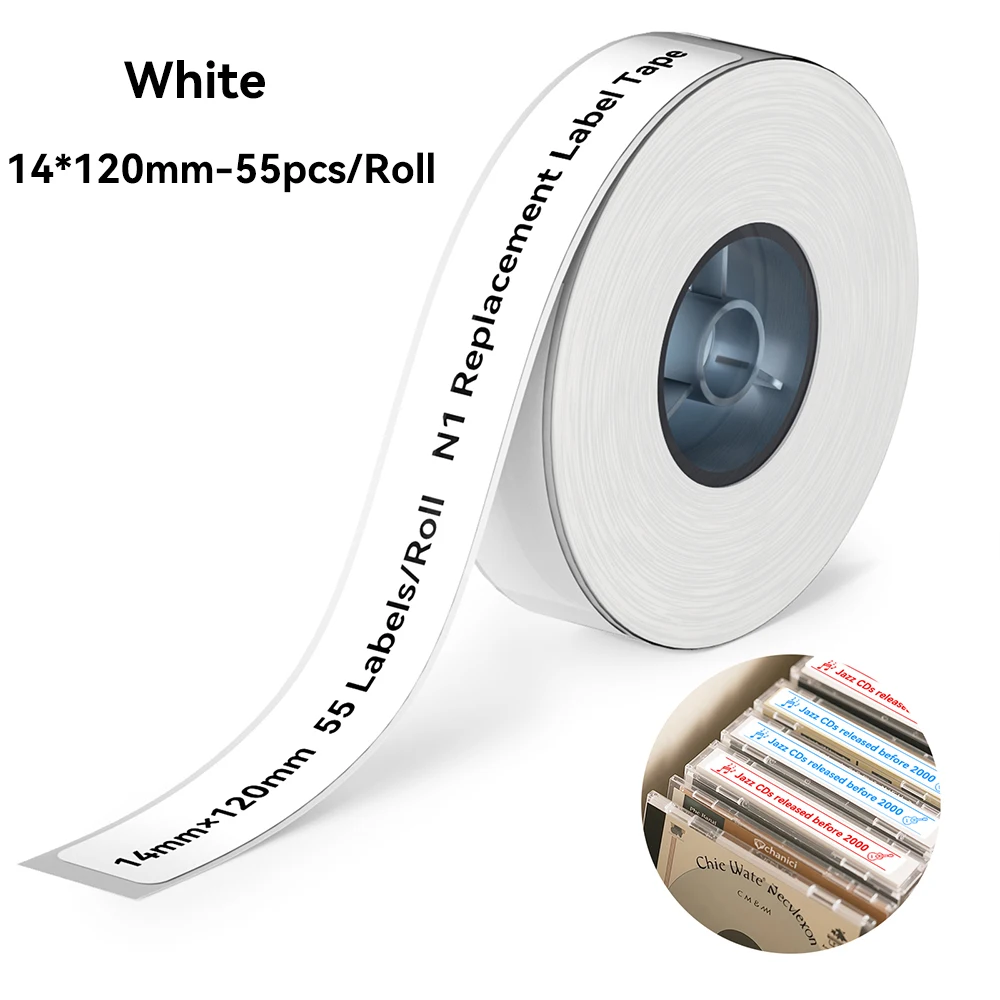 1-rol kleurenlint voor Niimbot N1 thermische overdracht labelprinter schakelaar naamplaatje zelfklevend stickerpapier voor thuiskantoor