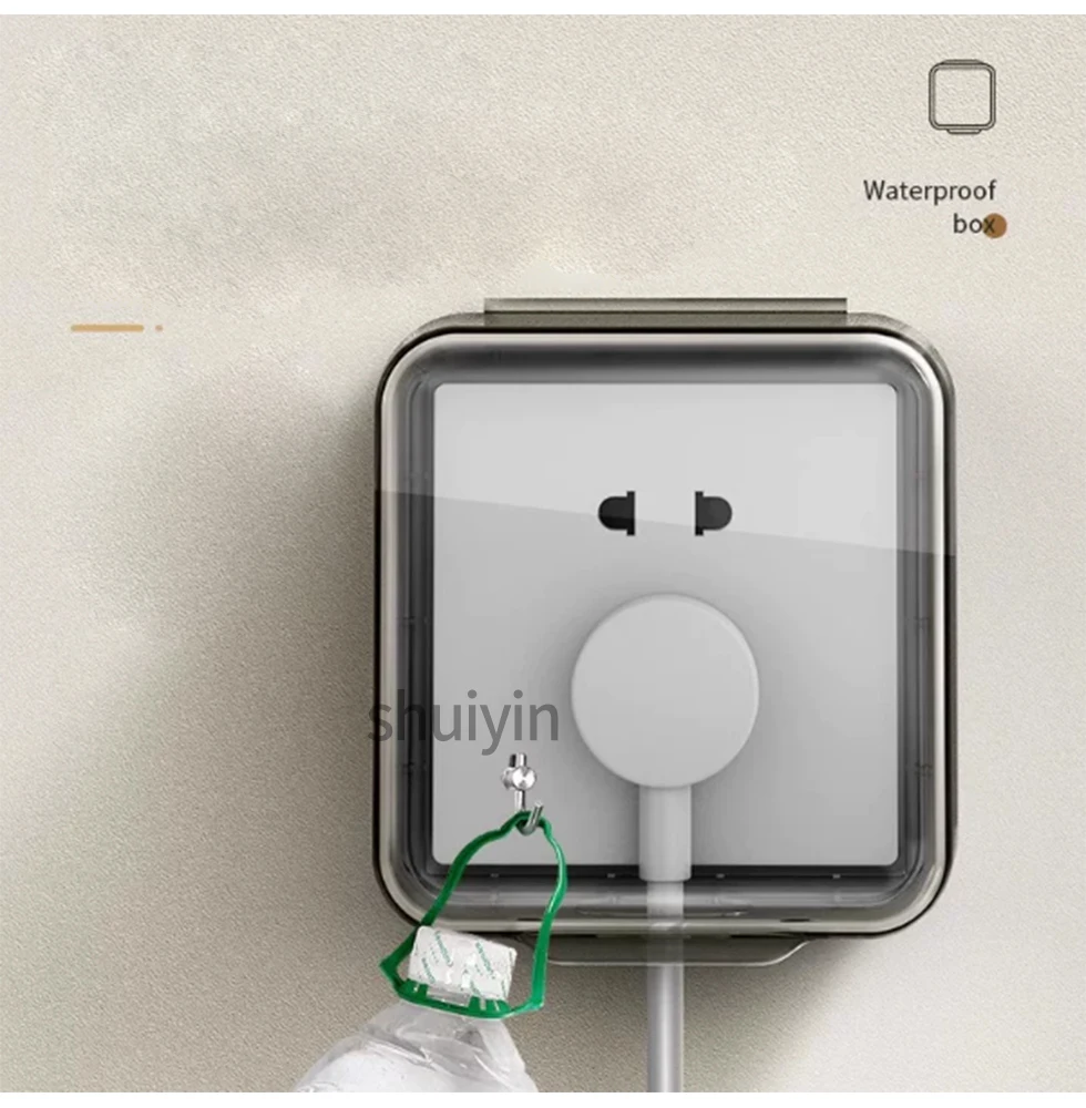 86 type socket waterproof cover, bathroom toilet switch splash box, bathroom kitchen adhesive waterproof box protective cover