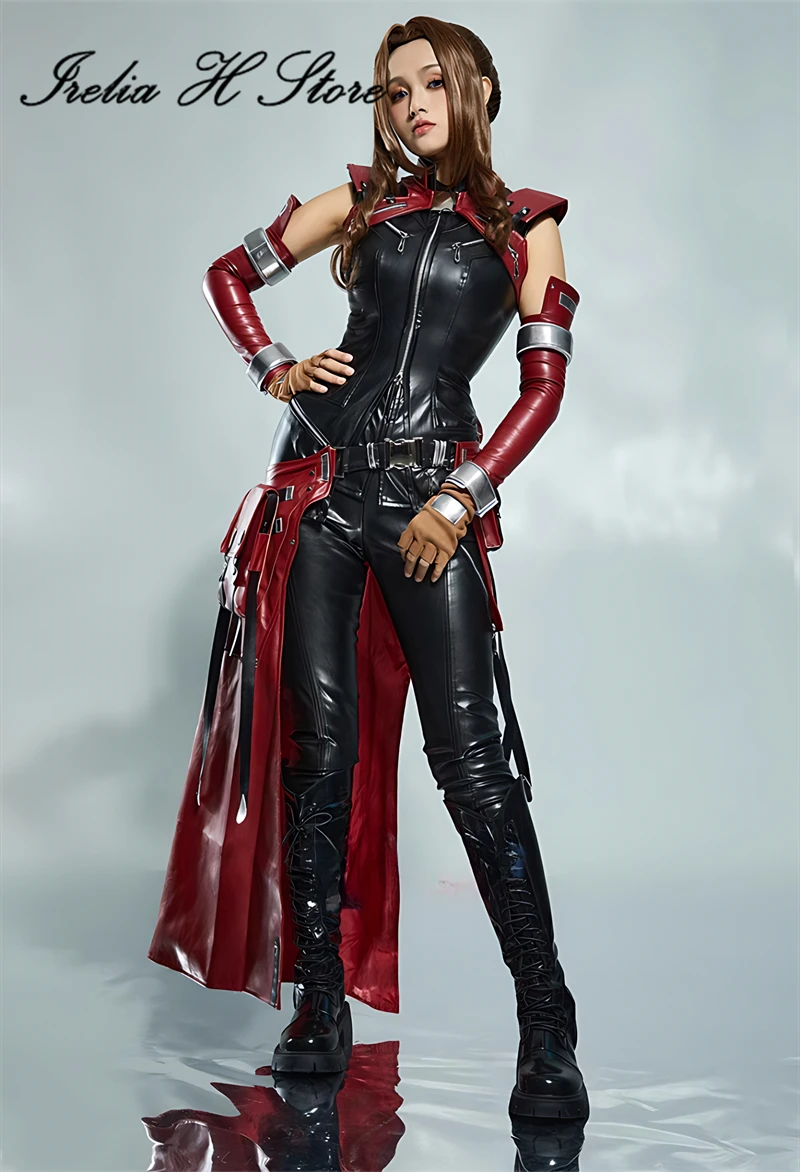 Irelia H Store FF14 Final Fantasy Aerith Costume Cosplay gioco di abiti rossi e neri