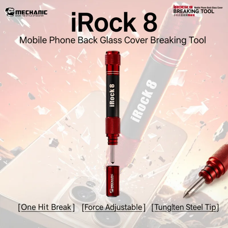 MECHANIC iRock 8 Glass Breaking Tool One Hit Fast Disassembly for iPhone Samsung Back Glass Cover Removal Phone Repair Shop Tool
