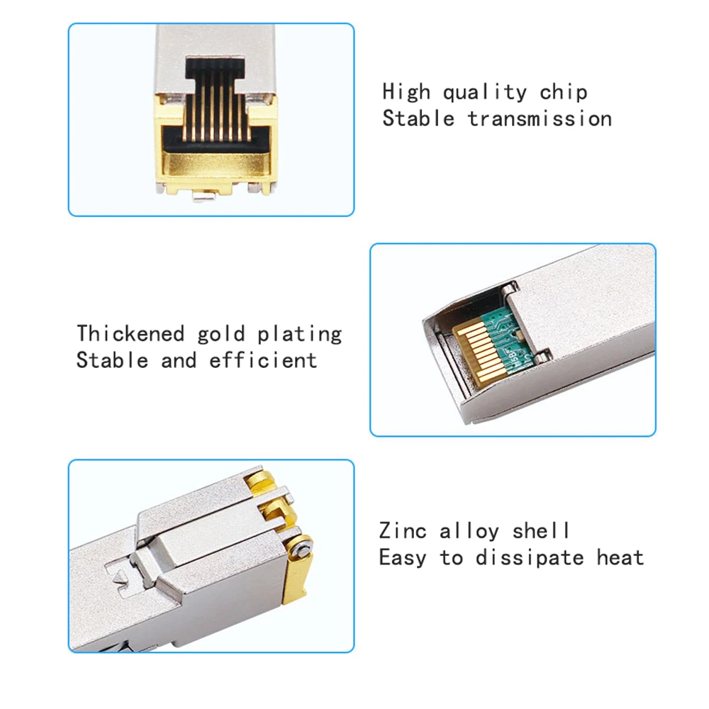 10GBASE-T, módulo sfp de 10g, módulo de cobre, 10G/5G/2,5G, compatível com Cisco, Mikrotik e ubiquiti, TPLINK, Banana Pi