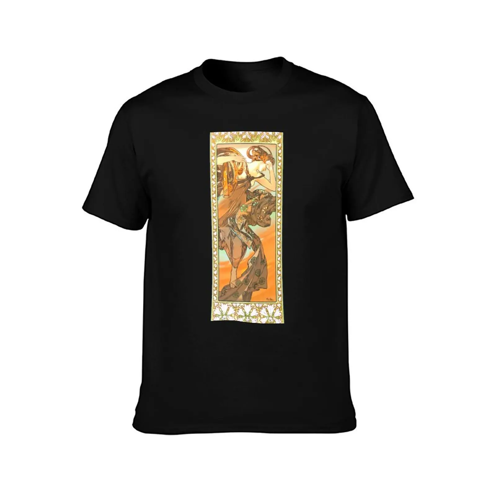 Alphonse Mucha (1860 – 1939) Evening star T-Shirt Comfortable Work Wear Tee T-Shirt