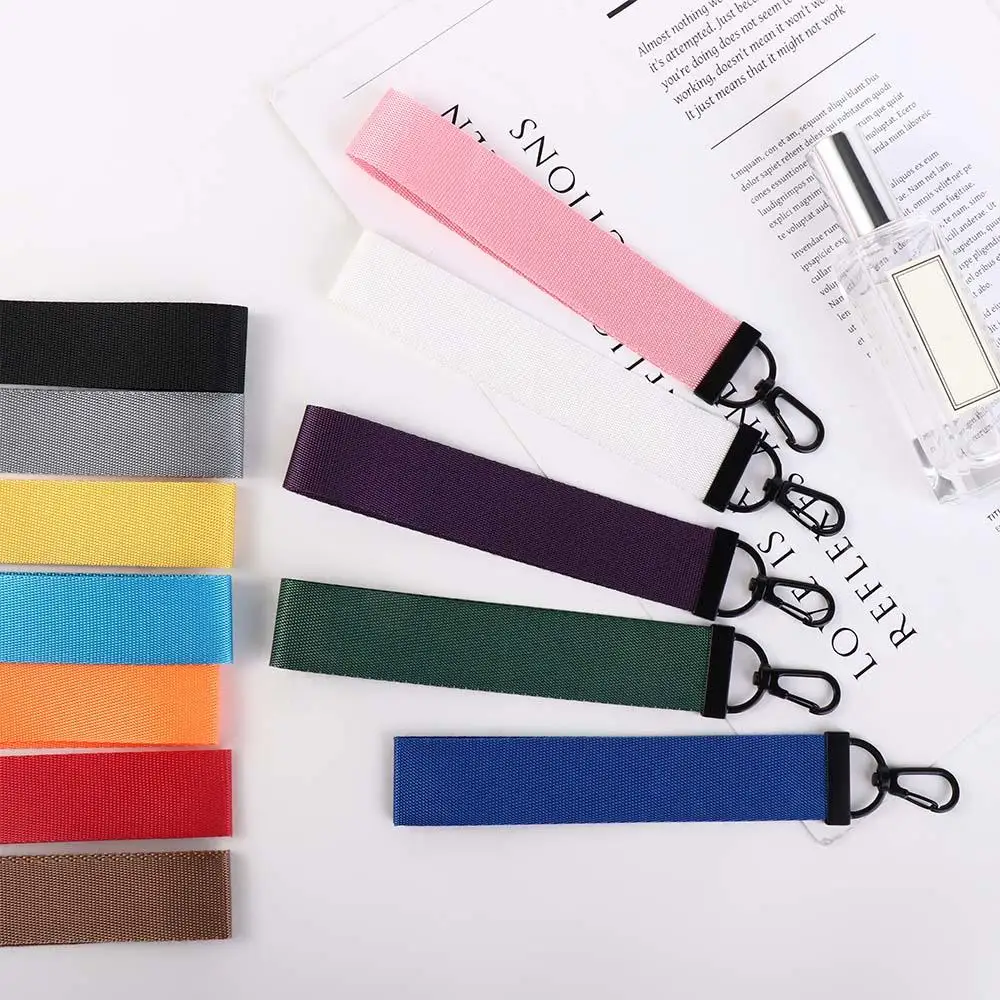 Solid Colors 13 colors Car Keyring Bag Charms Bag Keyring Ribbon Rope Keychain Neck Strap Lanyard Keychain Lanyard Phone Straps