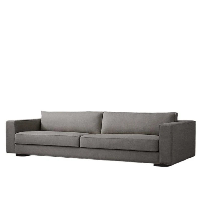 

French country retro solid wood sofa linen furniture Italian simple modern solid wood Nordic cloth sofa