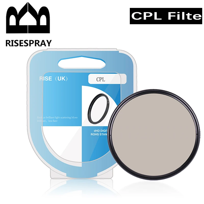 RISE(UK) 37mm/39mm/40.5mm/43/46/49/52/55/58/62/67/72/77mm/82mm Okrągły filtr polaryzacyjny CPL z pudełkiem do obiektywów lustrzanek cyfrowych DSLR i SLR