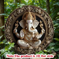 Vintage Indian Elephant God Aluminum Sign, Durable Metal Wall Art for Home, Office, Bar, Cafe, Decorative Poster