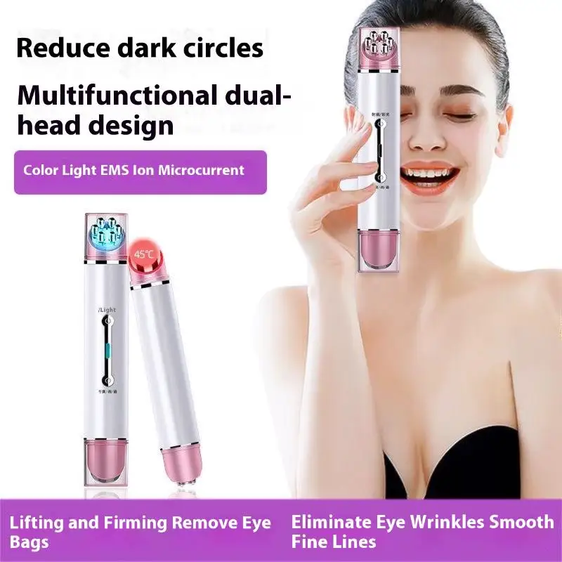 

Electric Facial Eye Massager Pen Vibration Double Head Ems Rejuvenation Eye Machine Led Photon Skin Rejuvenation Anti-Wrinkle