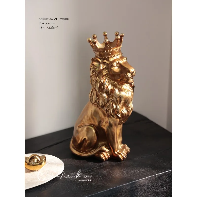 European trend French medieval lucky lion art entrance ornament, living room office desktop