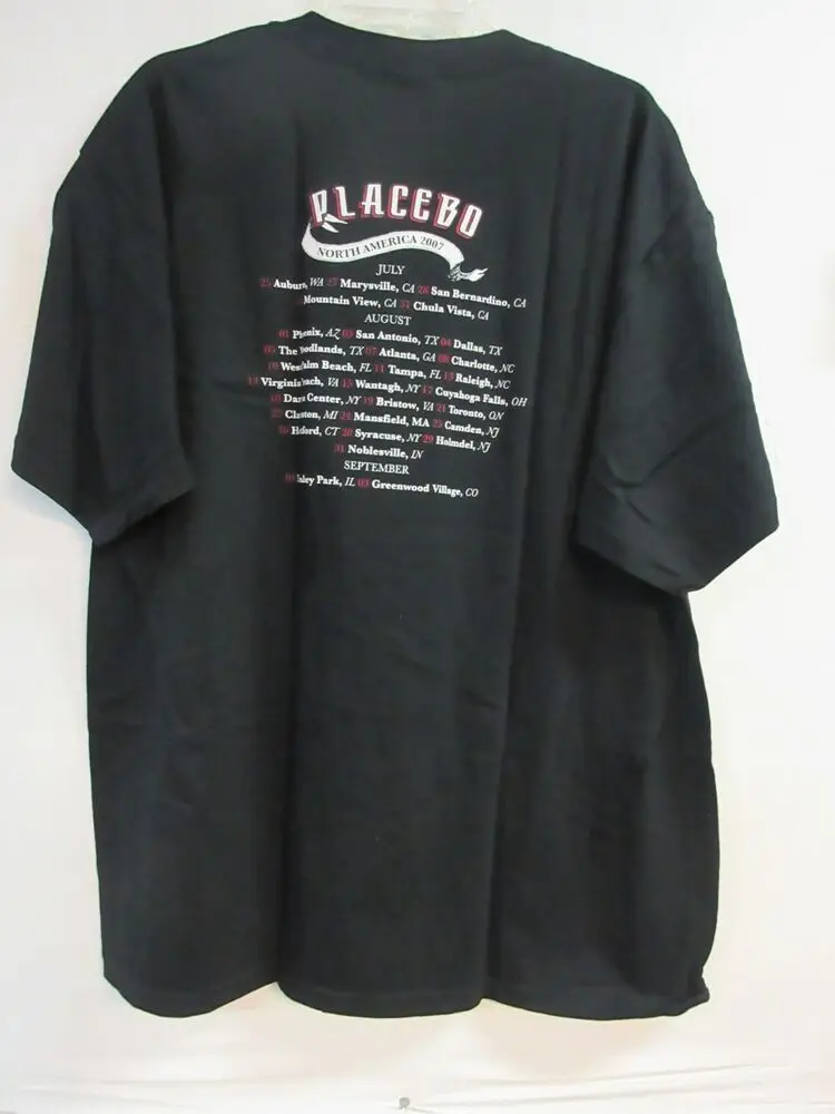 PLACEBO OFFICIAL MERCH YOUR MED'S 2007 TOUR BAND CONCERT MUSIC T-SHIRT 2XL / XXL