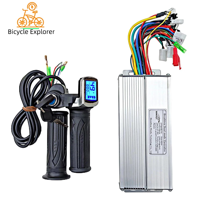 

36V 48V 60V 800W 35A E-scooter Brushless Motor Universal Controller LCD Speed Display Throttle Set for Electric Bicycle Scooter