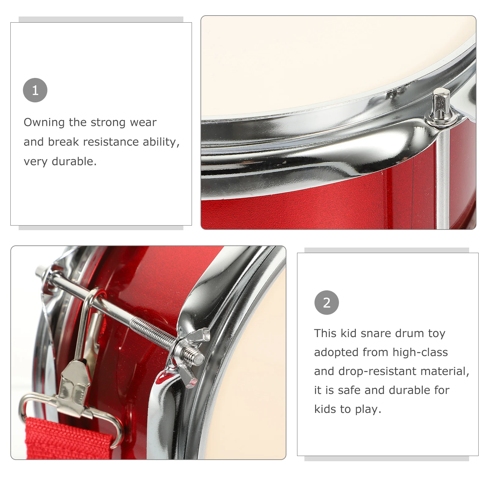 

Kids Snare Drum Toy Set Durable Military Percussion Instrument for Children Educational Rhythm Development Toddler Drum for Kids