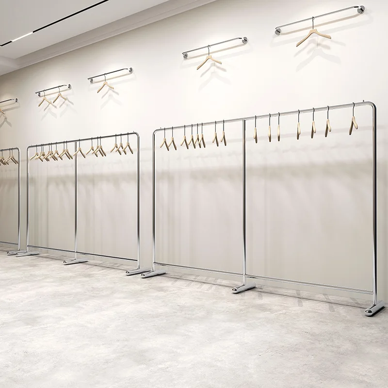 

Stainless steel floor-standing island clothing rack children's clothing shelf women's clothing store special hanging rack