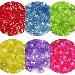 100-500pcs Acrylic Multicolor Letter Beads Round Loose Spacer Alphabet Beads For Jewelry Making DIY Handmade Bracelet Necklace