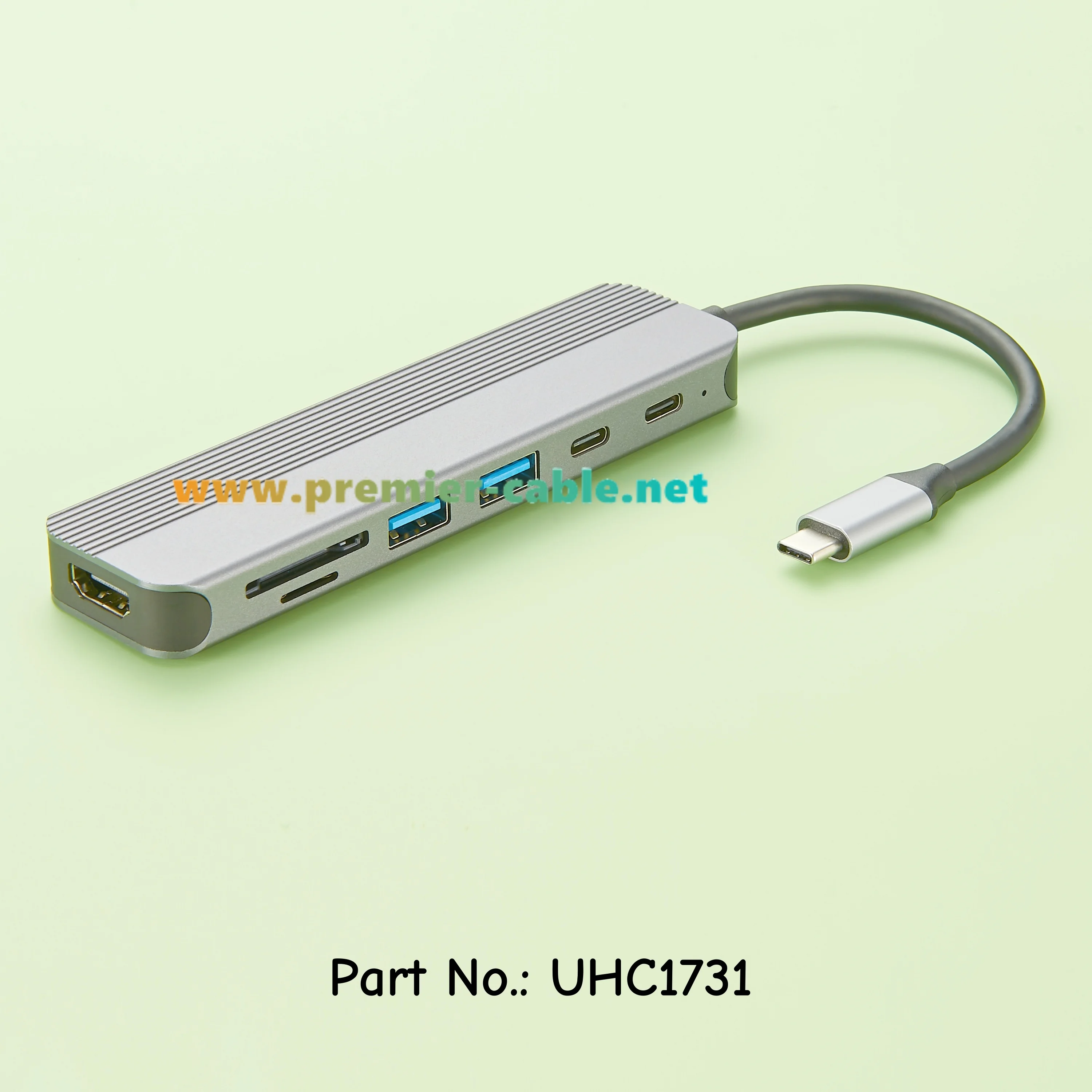 USB Typ-C 7-in-1 Dockingstation Hub 4K@30Hz HDMI 1.4 USB 3.0 PD 100W 5Gbps USB-C SD/TF-Kartenleser – Detail 4
