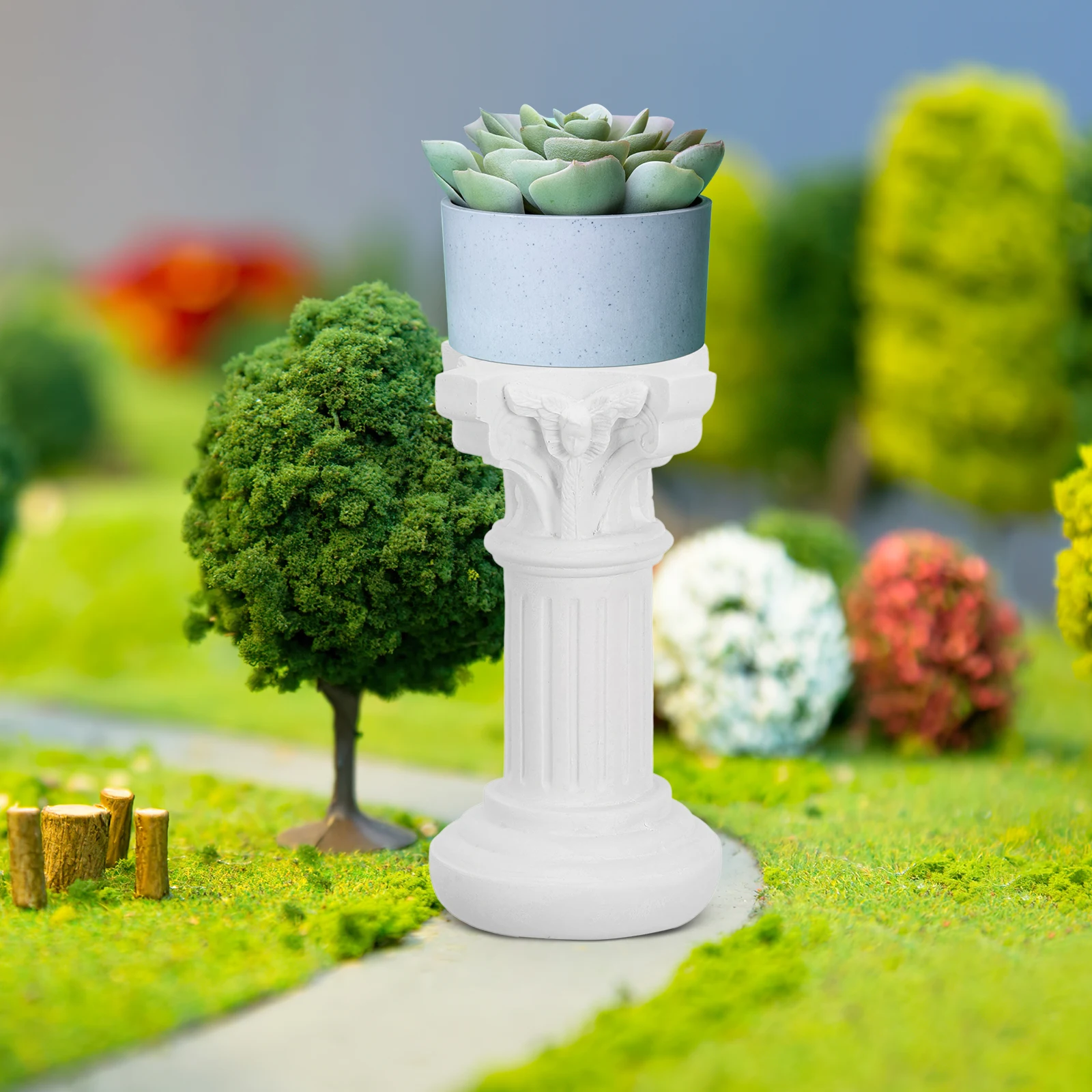 

Mini Roman Column Decorative Pillar Statue Resin Material Versatile Photo Prop Home Decor Interior Party Balcony