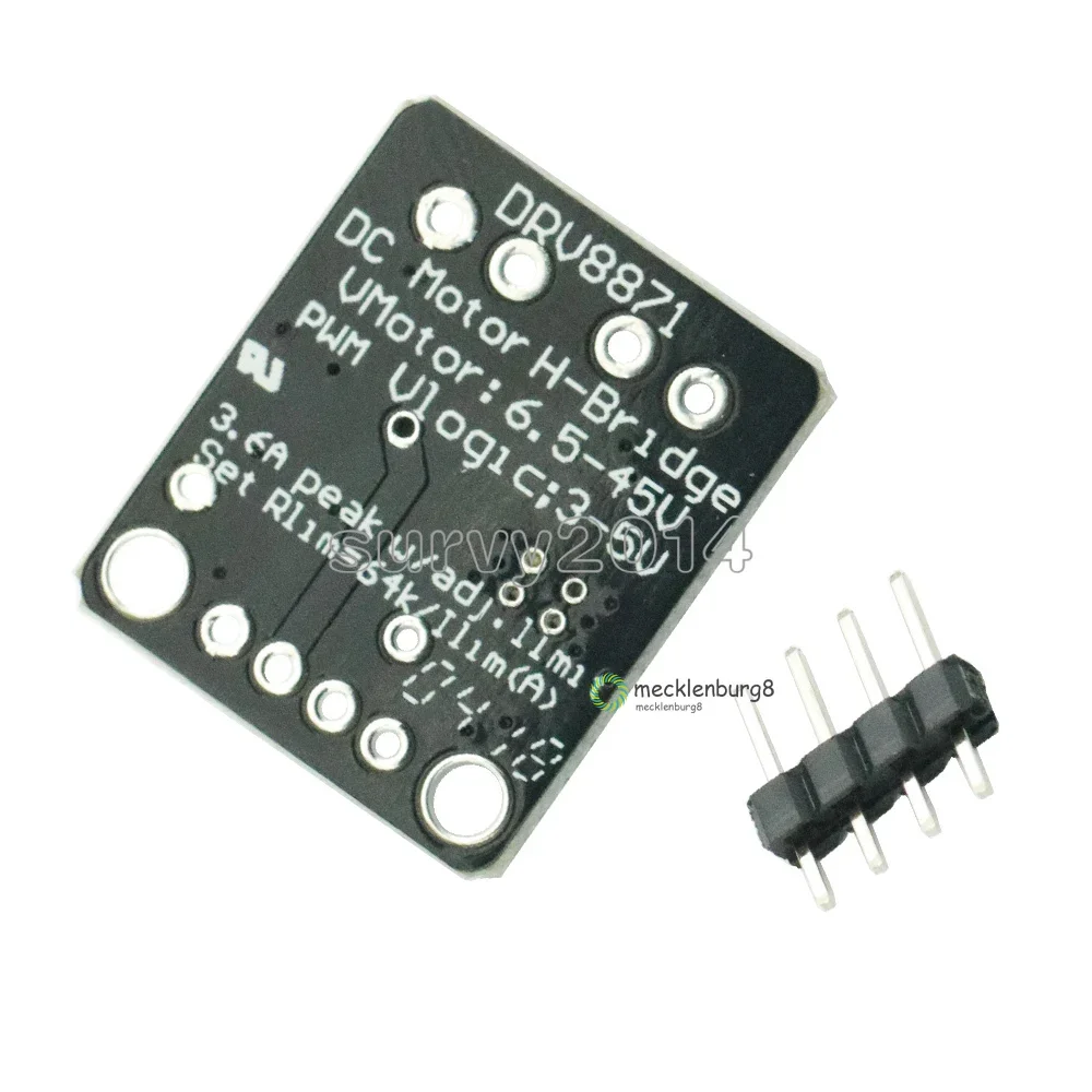 DRV8871 h-bridge DC brush motor driver circuit board for Arduino PWM control 3.6A maximum internal current mosfet module