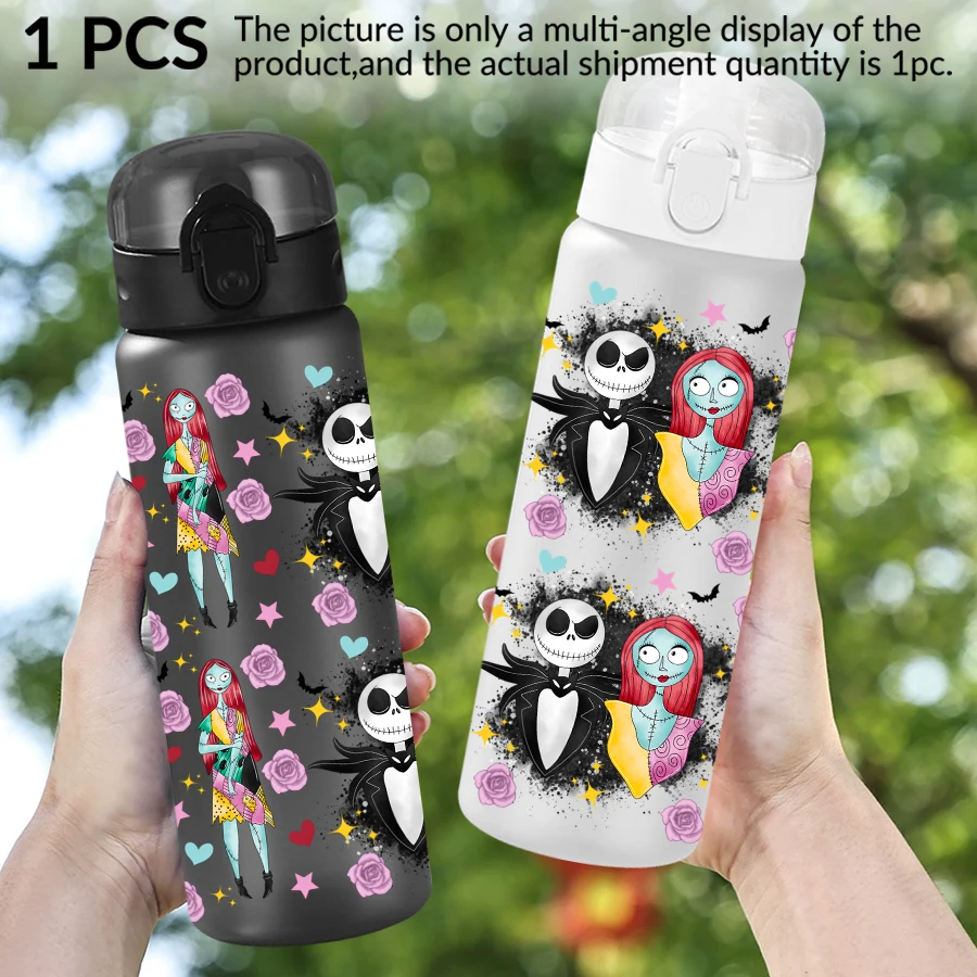 1Pc Disney, Skull, Redhead Girl, 26oz Plastic Water Bottle Sports Water Cup with Lift Rope Birthday/Back To School Gift