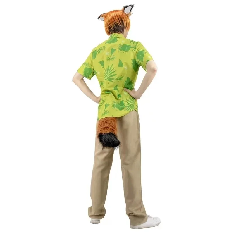 حار هالوين أنيمي مجنون نيك وايلد تأثيري حلي الثعلب كوس تويا نيك تأثيري الملابس قميص وسراويل التعادل