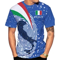 Italy Flag 3D Printing T Shirt Man Summer O-Neck Short Sleeve Oversized Top Casual Tee Loose Streetwear Harajaku 