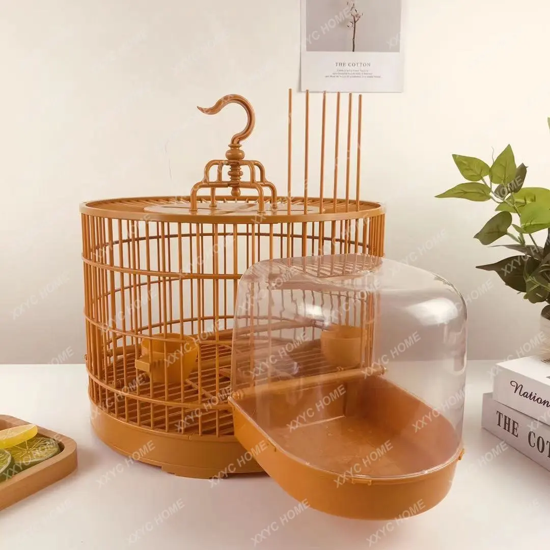 

Portable Outer Band Pet Cage White Eye Quilt Red Son Lovesickness Siskin round Cage Diameter 29.5 round Parrot Bird Cage