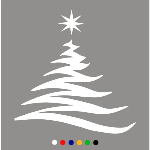 New Jargon Christmas Decorations Zigzak Pine Tree Sticker Decal-White