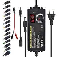 Fuente de alimentación ajustable, adaptador de corriente de AC-DC Variable, laboratorio de 3V-24V-3A con enchufe de EE. UU./UE, Clip de cocodrilo para electrodomésticos hembra