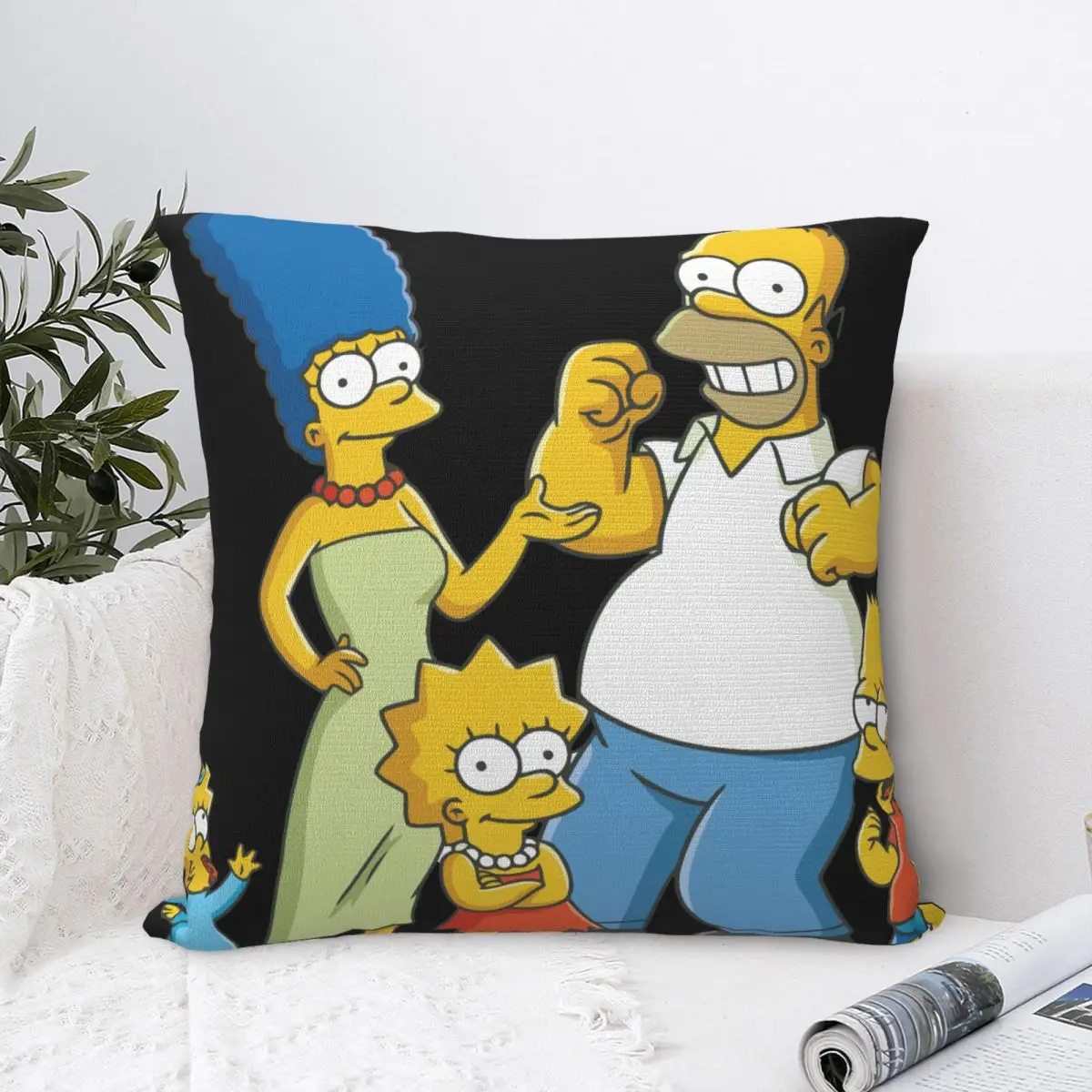 Cartoon The Simpsons Pillowcase Printing Polyester Cushion Cover Decorations Pillow Case Cover Bed Square 40*40cm