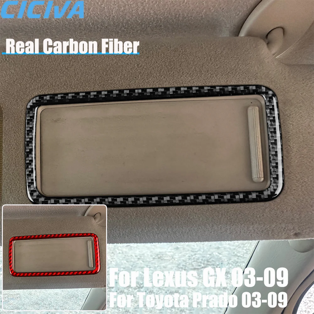

Настоящее углеродное волокно, автомобильные аксессуары, рамка косметического зеркала, декоративная крышка, мягкая наклейка для Lexus GX для Toyota Prado 2003-2009