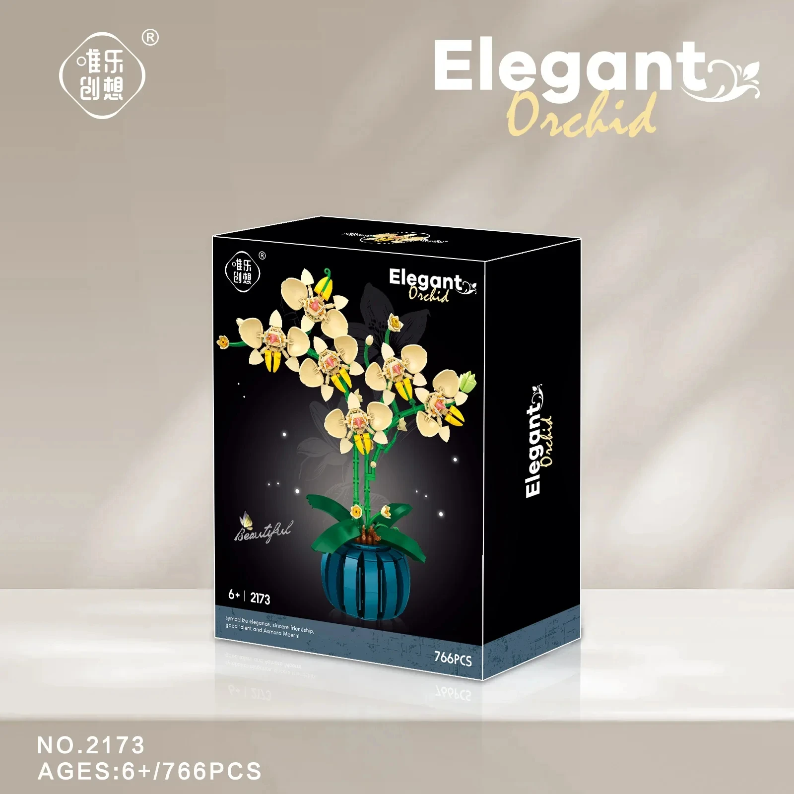 

Building Blocks Orchid Flowers Flower Blocks Bonsai Plant Model Bricks Romantic DIY Home Decoration Toy for Kids -With Box