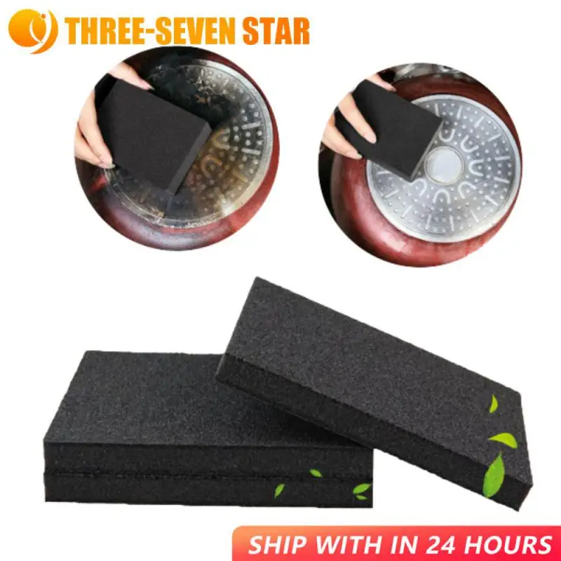 1/3/5pcs Black Emery Sponge Kitchen Emery Cleaner Rub The Pot Except Rust Focal Spots Sponge Kitchen Cleaning Accessories