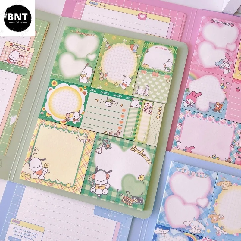 Immagine 7: Adesivi per Appunti con Personaggi Anime: Gatto KT, Kuromi, My Melody, Pochacco, Cinnamoroll - Set di Quaderni e Cancelleria Carina, Idea Regalo
