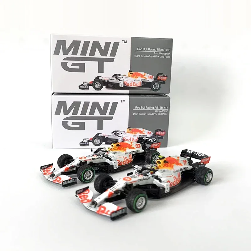 

Модель автомобиля MINIGT 1:64 RB16B Sport Racing 2021 F1 No 11 и No 33 с покрытием # MGT00679 и MGT00680