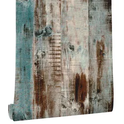 Retro Wood Wallpaper Self-Adhesive Removable Peel and Stick Wall Paper Countertop Cabinet Vinyl Decoration Stickers Width 45C