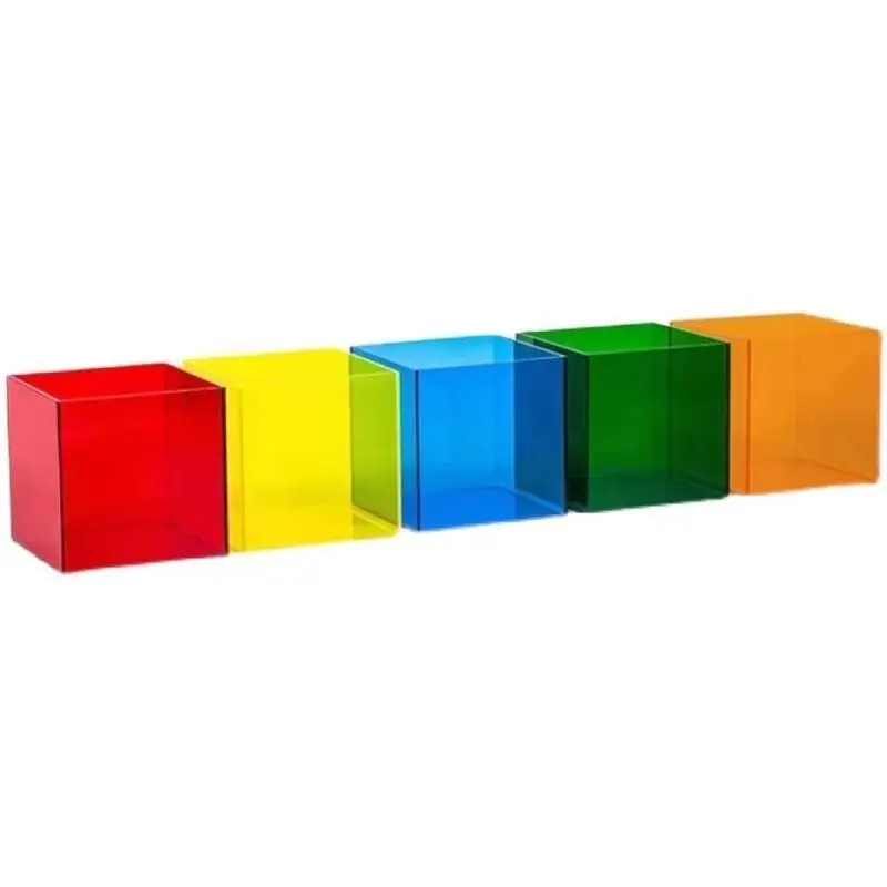 Colorful Acrylic Box Display Cabinet Square Grid Pen Holder Cosmetics Storage Box Supermarket Display Box Blind Box No Lid