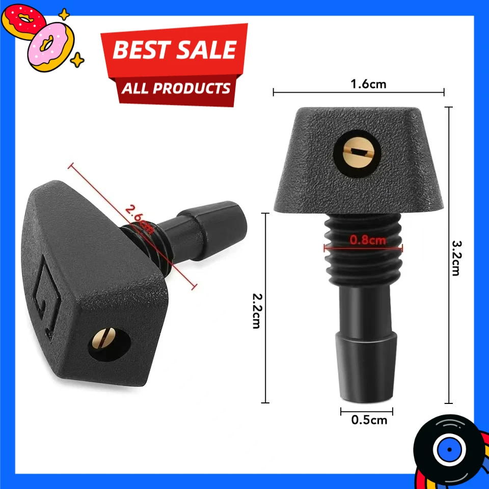 

2 Pcs/Set Car Universal Front Windshield Wiper Nozzle Jet Sprayer Kits Sprinkler Water Fan Spout Cover Washer Outlet Adjustment