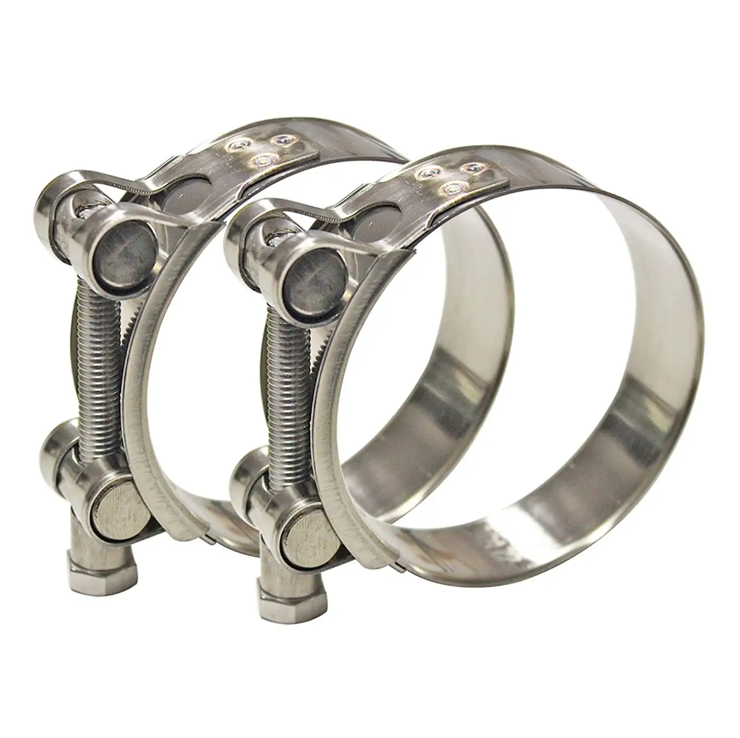 2pcs T Bolt Hose Clamps Exhaust Pipe Clips 304 Stainless Steel Adjustable 56-174mm Sealing Welding Marine Repair Tool Hardware