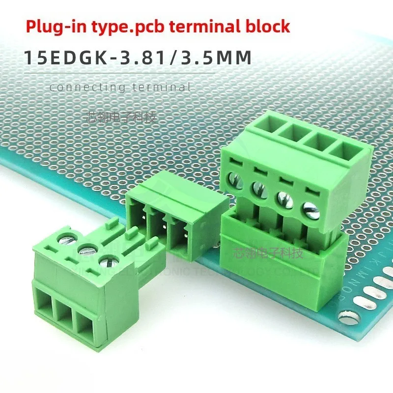 2pcs JM15EDGK-3.5/3.81mm Plug-in type PCB terminal 2EDGVC/EDGRC straight/bent pin