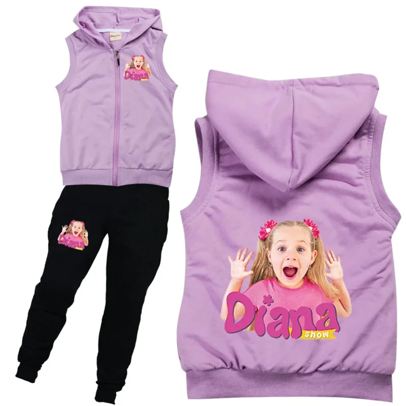 AIAI 2025 ديانا روما تظهر ملابس الاطفال الخريف والشتاء طفل الفتيات الكرتون هوديس السراويل مجموعات طفل الفتيان ملابس رياضية غير رسمية