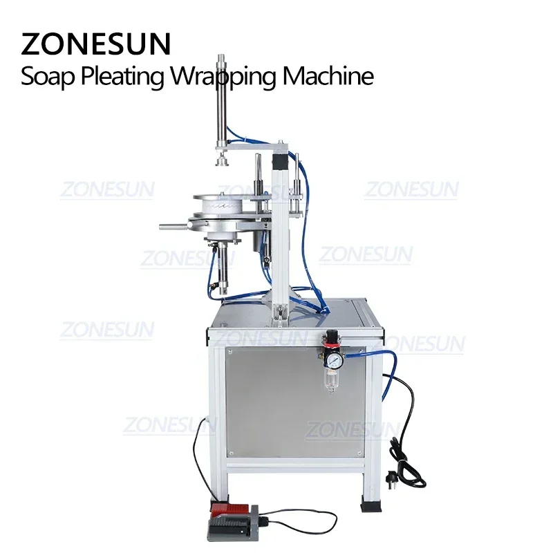 ZONESUN ZS-PK900 Semi-automatic Tea Packing Machine Round Soap Bathroom Cleaning Block Pleated Wrapping Machine
