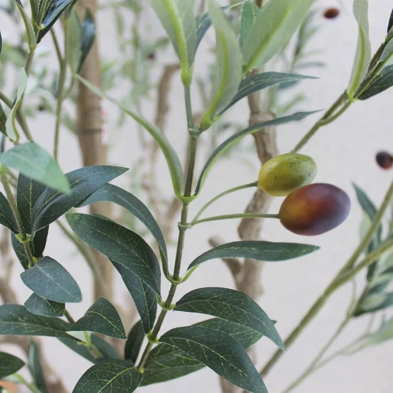 Árbol de Olivo de imitación alto, árbol de olivo Artificial de seda en maceta realista, árboles de olivo falsos para interiores con hojas verdes, 10 pies (120 pulgadas)